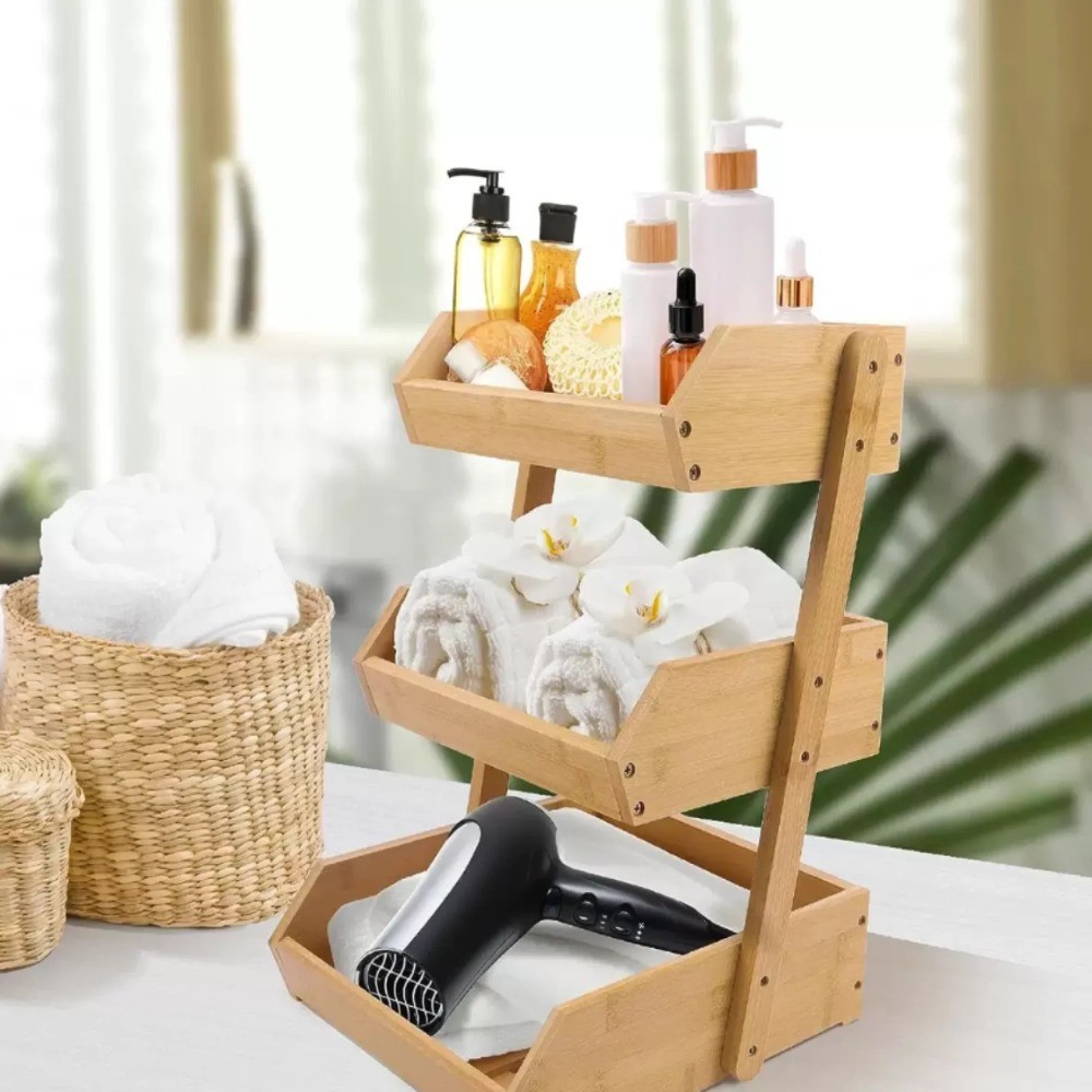 3 Tier Wooden Kitchen Storage Rack Multifunctional Vegetable Fruit ...