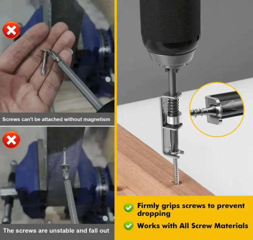 1/2Pcs Spring-loaded Screw Holder - Bit Retaining Adapter - for Garage ...