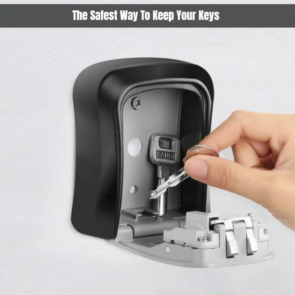 Wall Mounted Safe Key Box Portable Key Storage Lock Box Peti Kunci ...