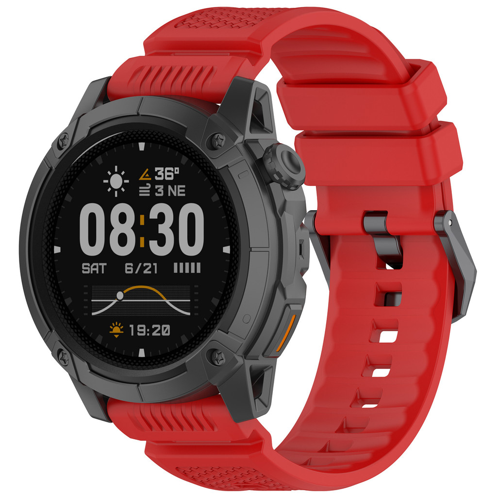 Bracelet Silicone 24 Mm Pour Garmin Venu X1, Ticwatch Pro 5, Etc. - Remplacement Rapide, Acier Inox