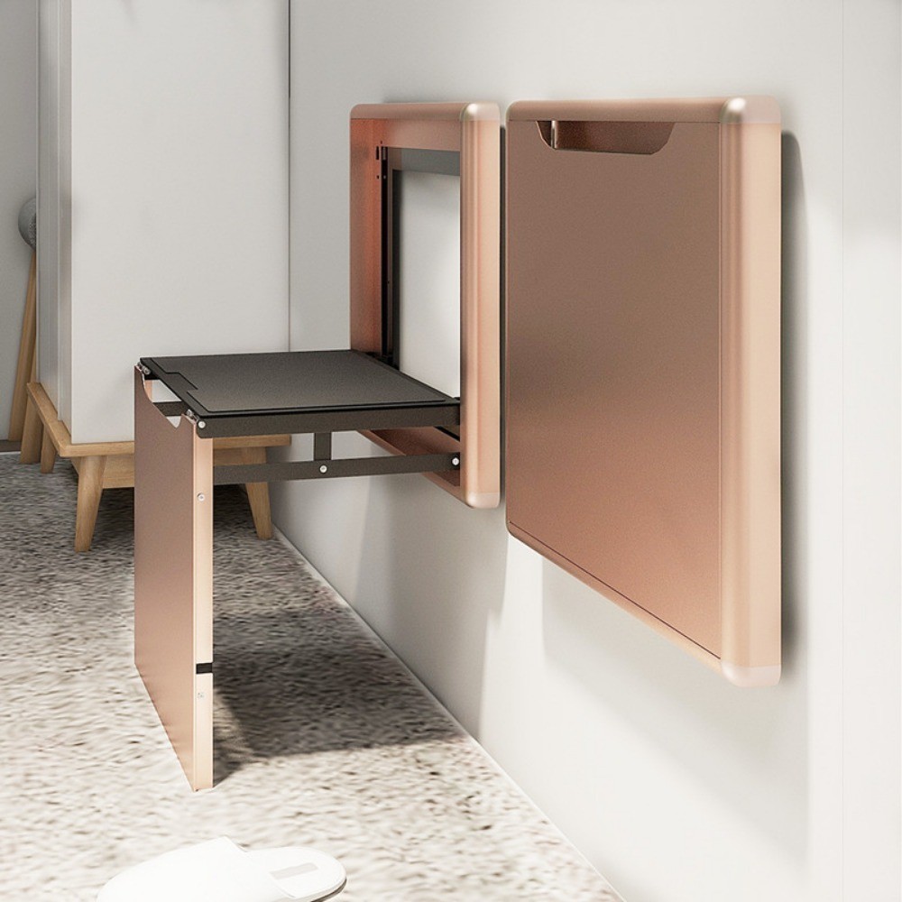 Foldable Wall-Mounted Shoe Bench, Space-Saving Entryway Stool, Bathroom ...