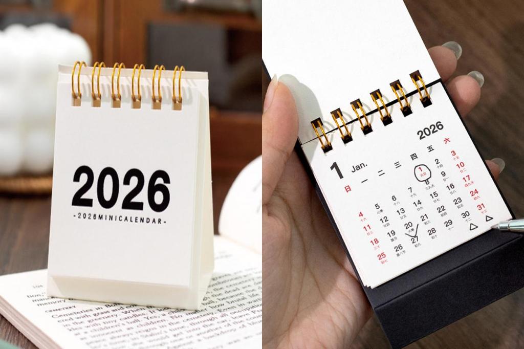Small Table Calendar Compact Desk Planner 2026 Mini Desk Calendar ...