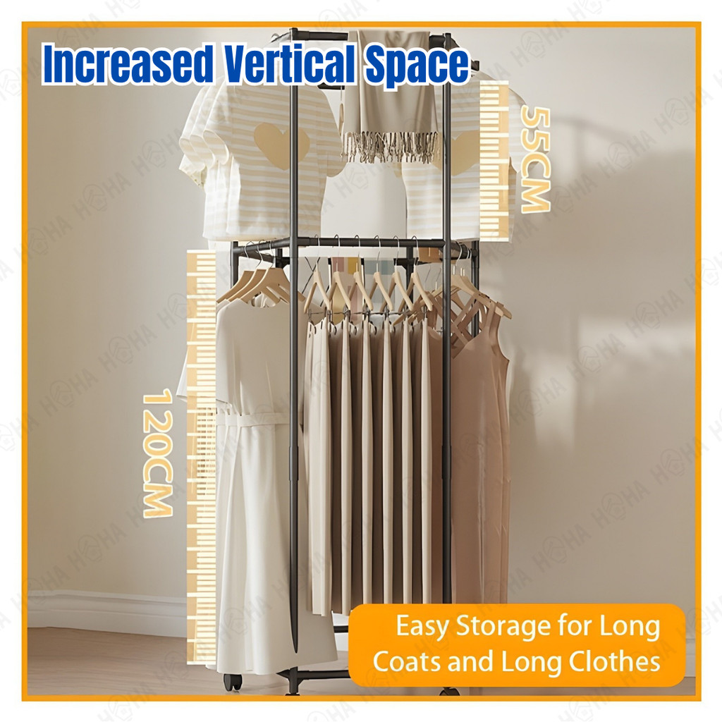 [360° Rotate] Multifunction Hexagon Clothes Rack Penyidai Baju Viral ...