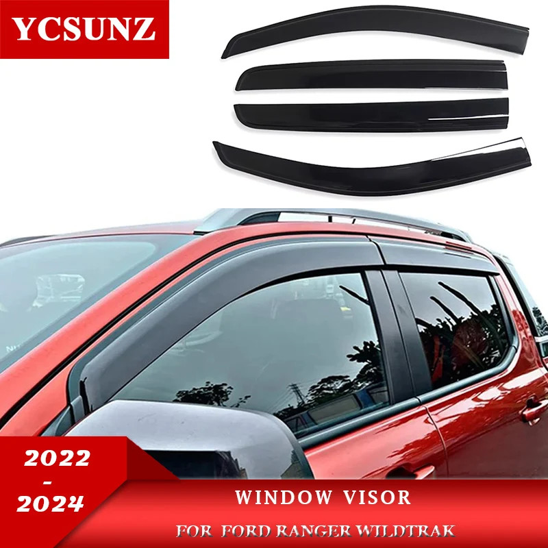 Side Window Visor For Ford Ranger Wildtrak 2023 2024 2025 Raptor Sport ...