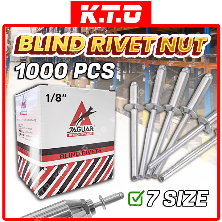 1 Box 500pcs / 1000pcs Jaguar 1/8 Inch Aluminum Blind Rivet Nail Pop ...