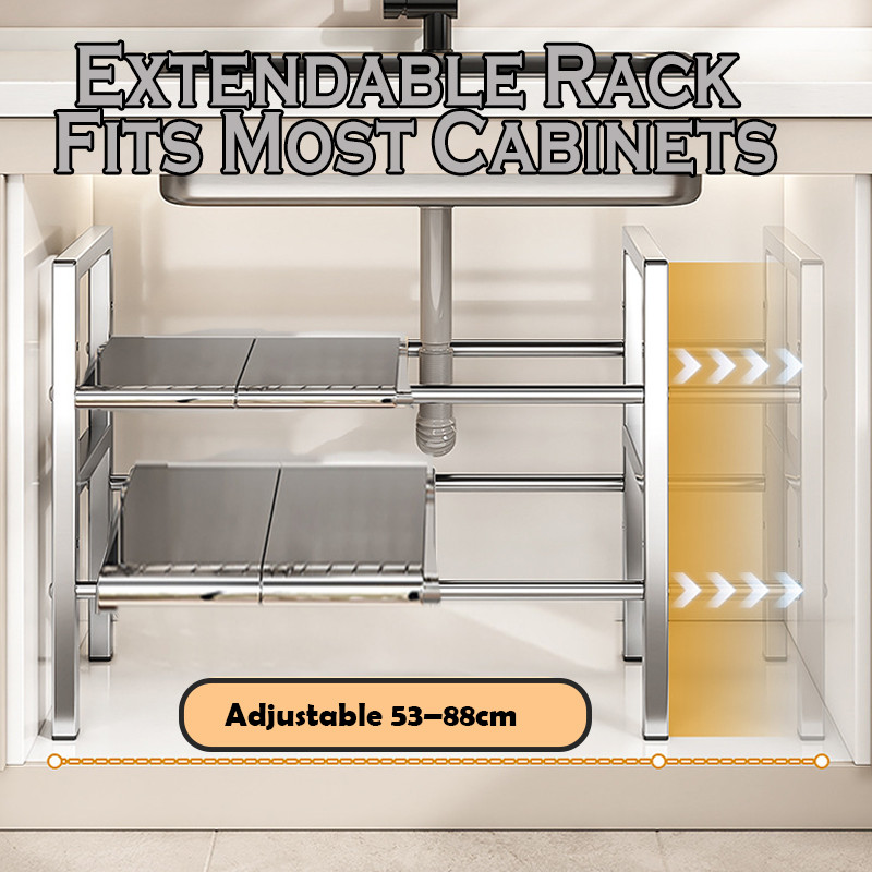 GDeal Adjustable & Expandable Stainless Steel Rack For Sink & Cabinet ...