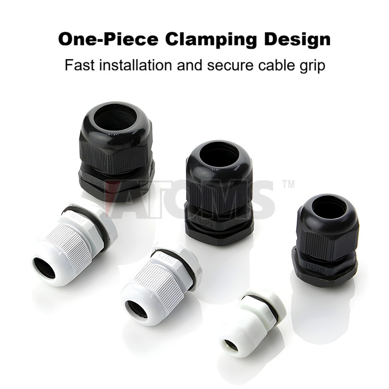 ATOMS PG Thread Nylon Cable Gland IP68 Waterproof PG7 / PG9 / PG11 ...