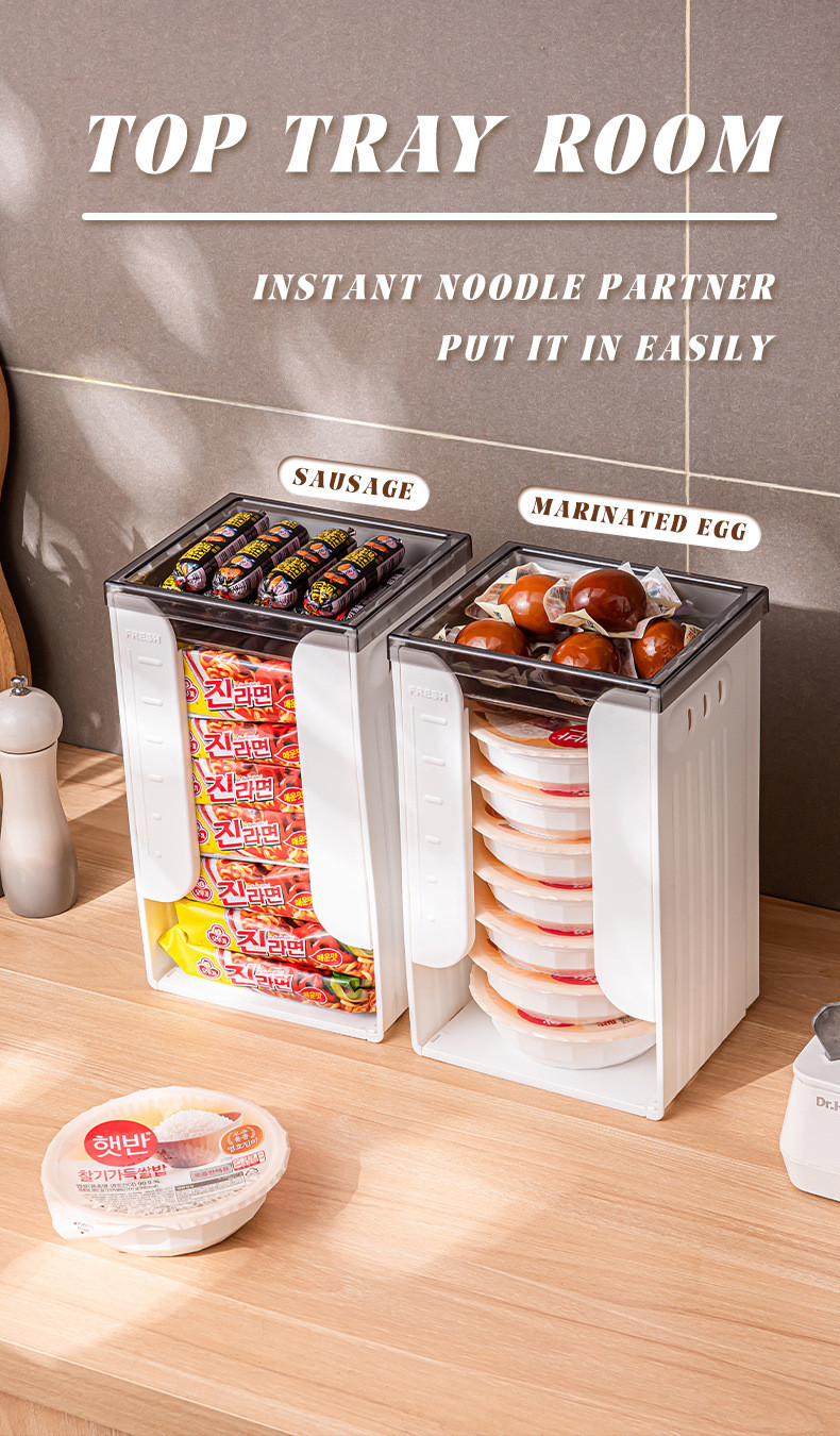 Locaupin Instant Noodle Storage Container Stackable,Plastic Organizer ...