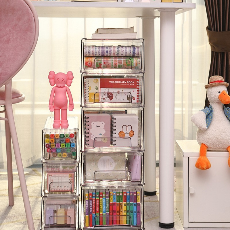 Locaupin Desk Drawer Organizer Stackable Organizer Drawers Clear Desk ...