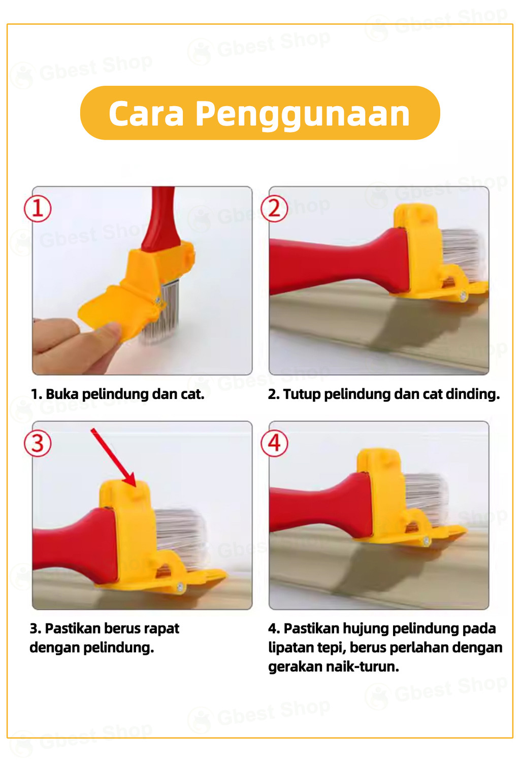 Gbest Berus Cat Tepi Dinding Siling paint edger brush for Clean Paint ...