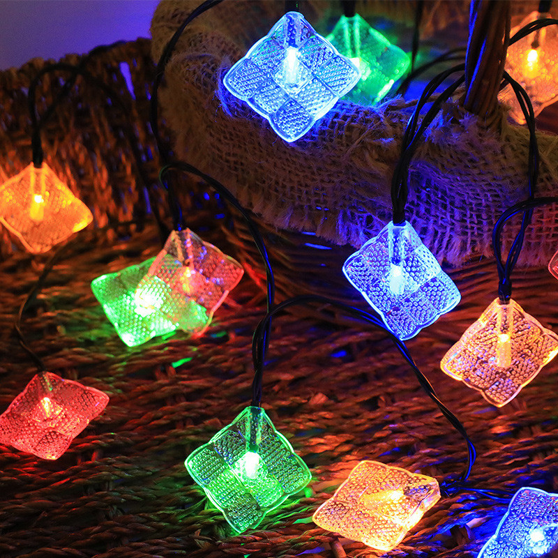 Solar Light Crystal Ketupat LED Lamp Star Moon Fairy Light Raya Lampu ...