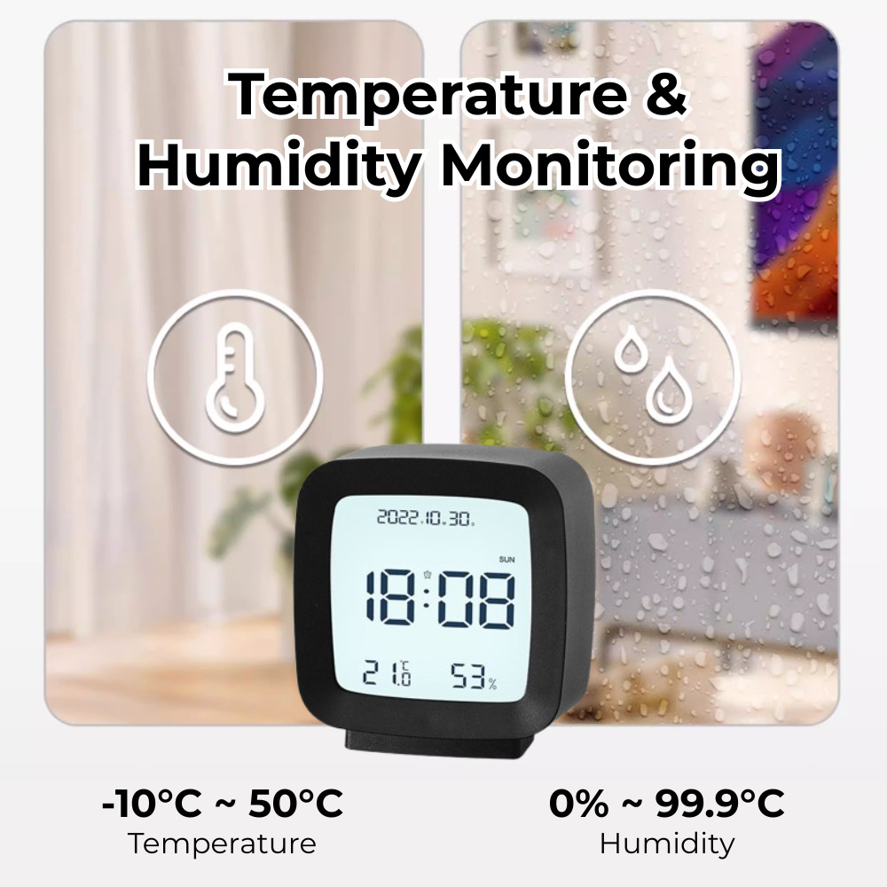 Sound Activated Digital Clock LED Display Alarm Clock Time Date Year ...