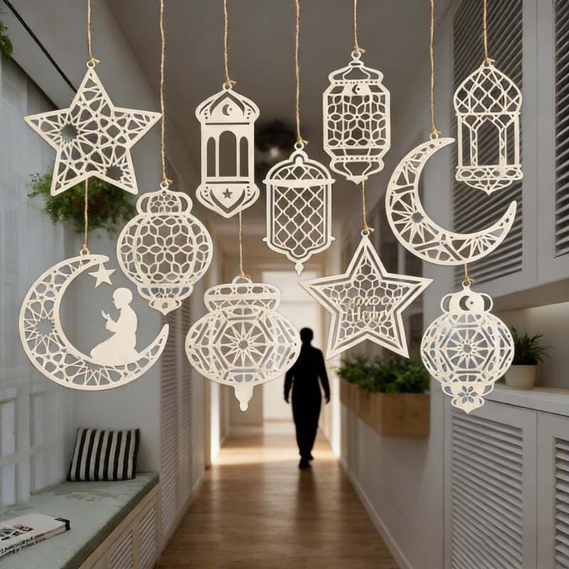 2026 Hanging Pendant Hari Raya Decorations Ramadan Wooden Castle Stars ...