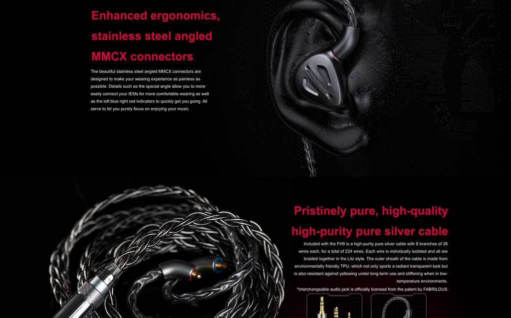 FiiO FH9, In-Ear Monitors: 13.6mm DLC Dynamic Driver 6 Knowles BA ...