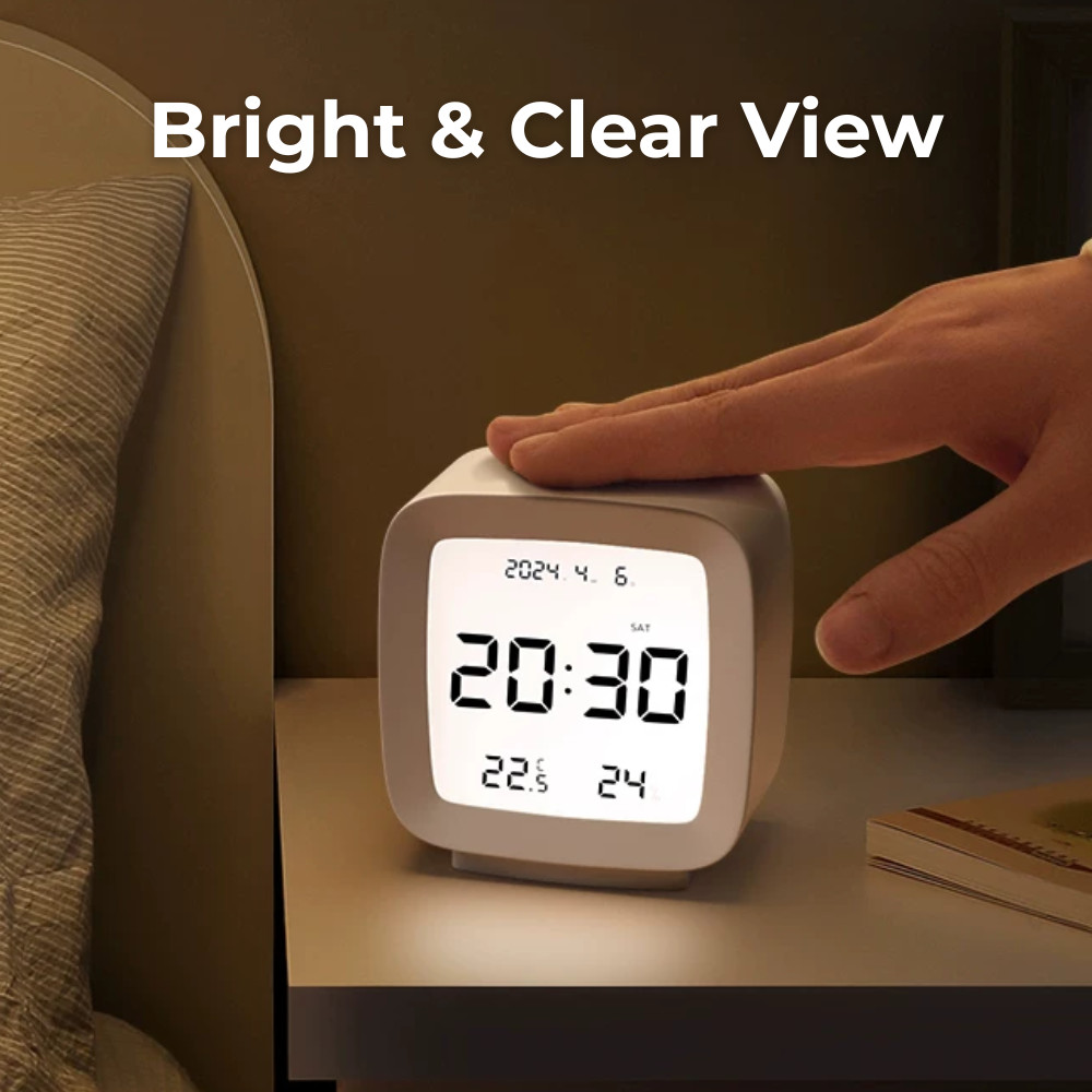 Sound Activated Digital Clock LED Display Alarm Clock Time Date Year ...