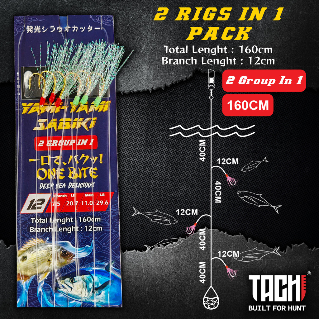 TACHI YAMI-YAMI Apollo Sabiki 2 RIGS IN ONE Day Fishing Apollo Rig Live ...