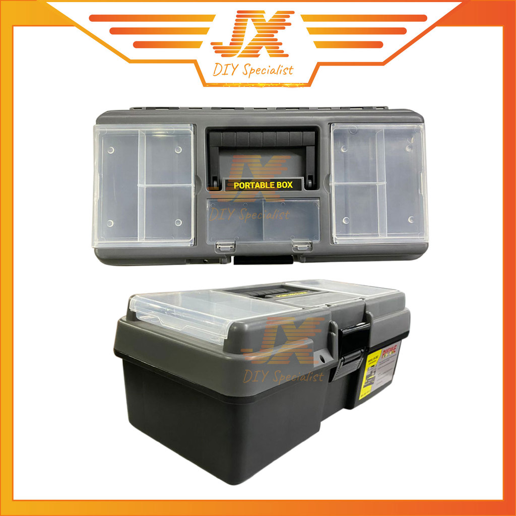 Heavy Duty Hard Plastic Multi Purpose Hardware Tool Storage Box Kotak ...