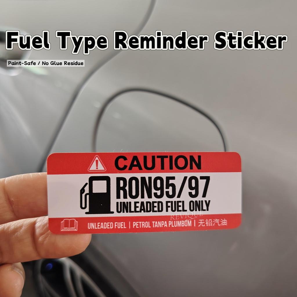 Fuel Type Reminder Sticker – Diesel / RON95 / RON97 (Paint-Safe, No ...