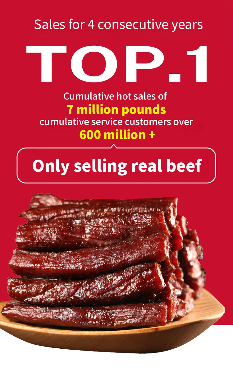 【100% Pure Beef】Hand-Torn Air-Dried Beef Jerky Snacks / High Protein ...