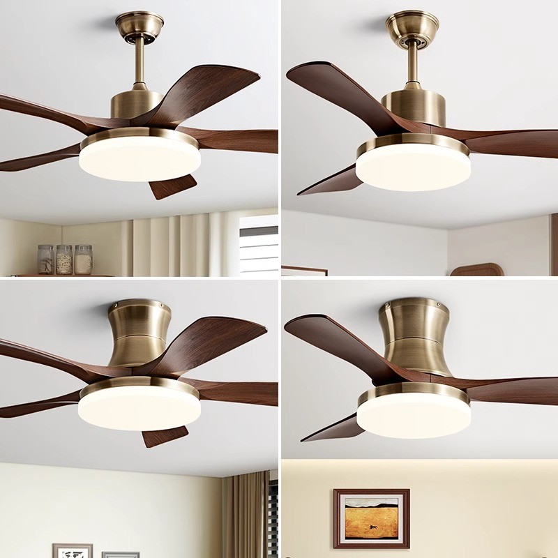 Household Retro Ceiling Fan Lamp Living Room Dining Room 3-color ...