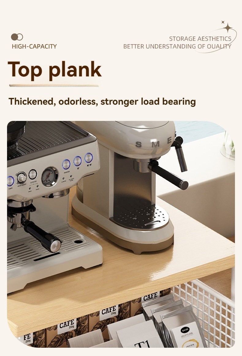 Solid Wood Coffee Machine Storage Rack Kitchen Countertop Organizer ...