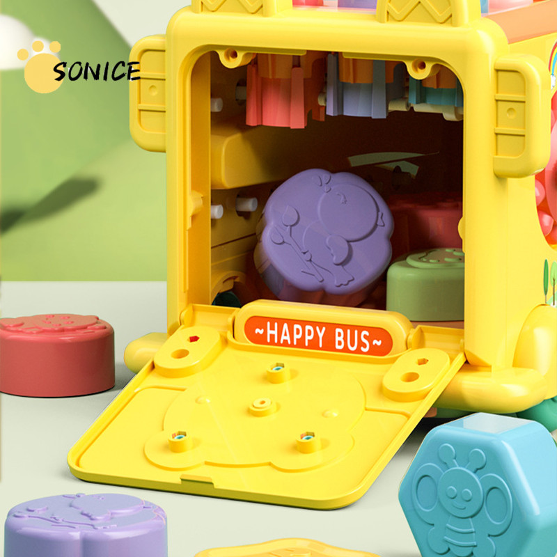 Busy Activity School Bus Toy for Toddlers 6-in-1 Montessori Sensory ...