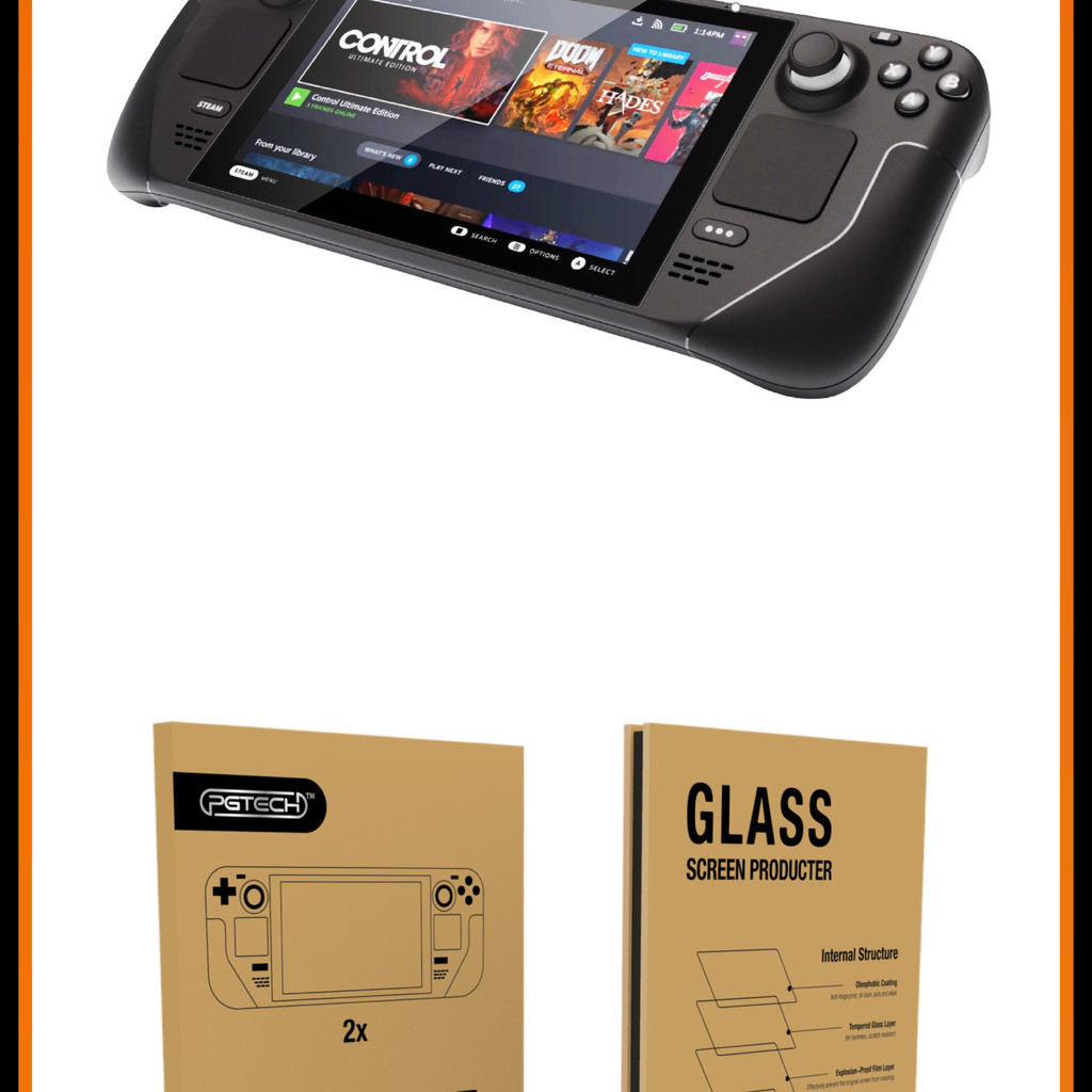 PGTECH Steam Deck OLED Tempered Glass Protective Film Transparent HD ...