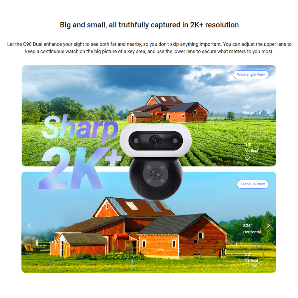 Ezviz C90 Dual Lens (4MP + 4MP) Dual Rotation Pan/Tilt Two Way Talk ...