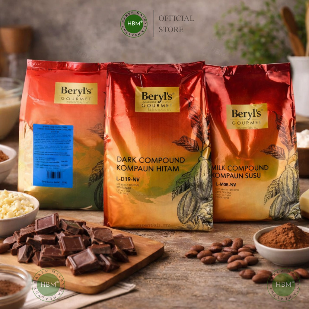 Beryls Chocolate Compound Coins Milk/Dark Coin/White 1kg/500g /Coklat ...