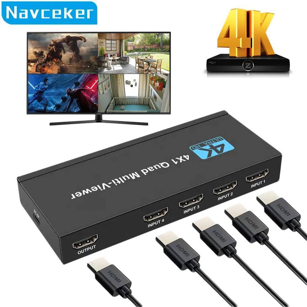 4K HDMI-compatible Multiviewer 4x1 1080P Quad Screen Multi Viewer HDMI ...