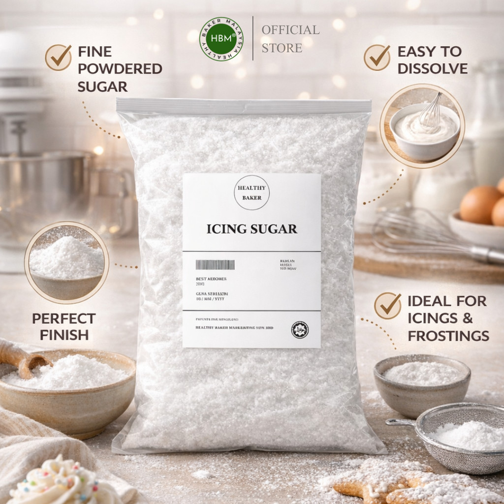 Healthy Baker Malaysia Icing Sugar 1kg, 500gm, 100gm / Gula Aising ...