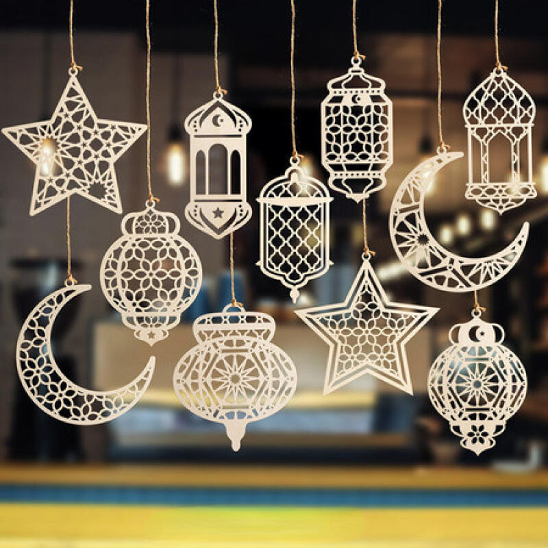 2026 Hanging Pendant Hari Raya Decorations Ramadan Wooden Castle Stars ...