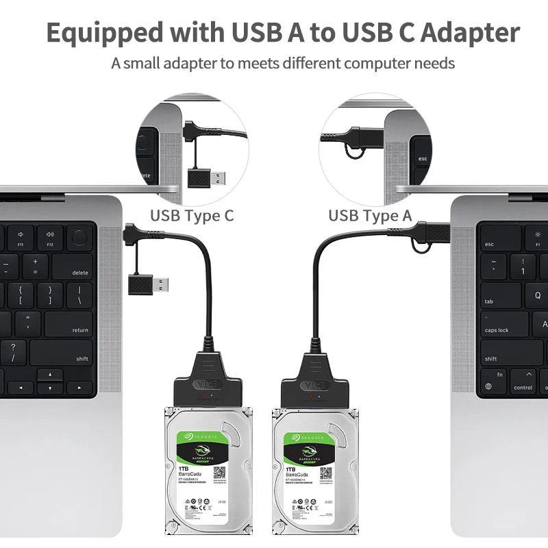 [Ready Stock] SATA to USB 3.0/Type-C Adapter Sata Cable 2.5/3.5 Inch ...