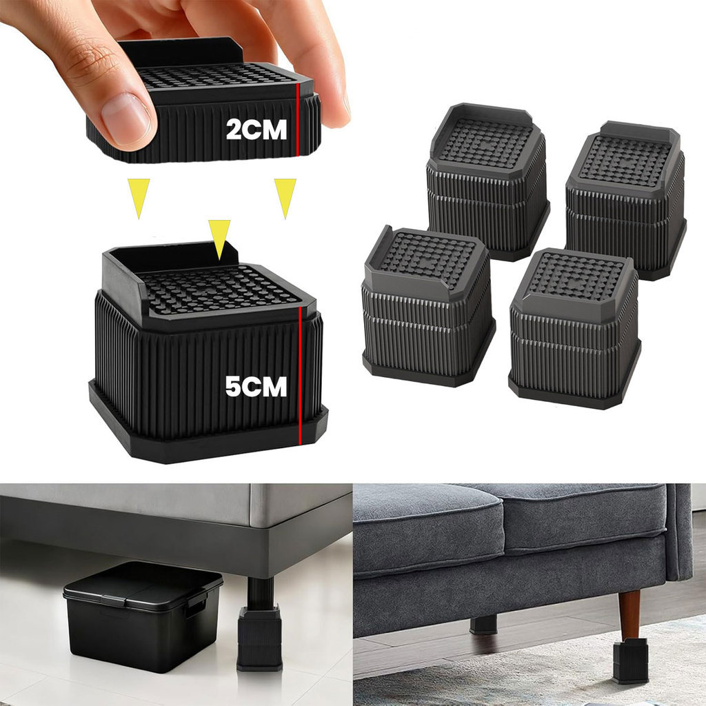 4pcs increase table height adjustable Furniture Legs Sofa Pad Bed Foot ...