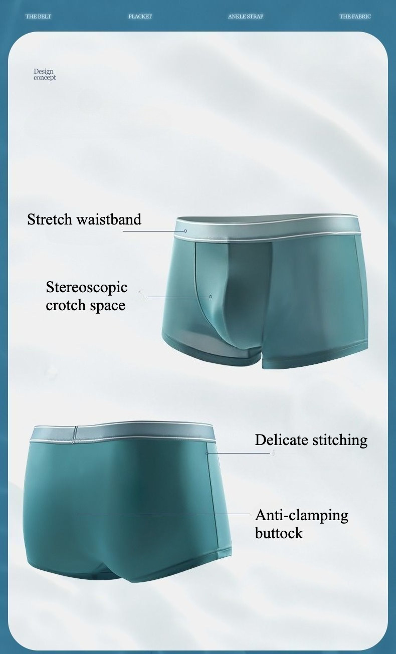 Breathable Boxer Men Ice Silk Men Underwear Boxer Lelaki Graphene ...