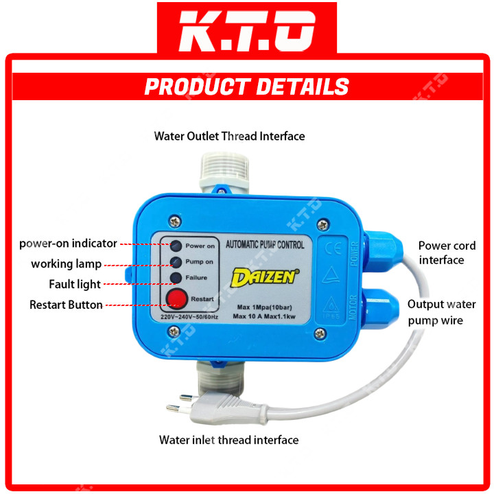 220V Automatic Water Pump Pressure Controller Hydraulic Electronic ...