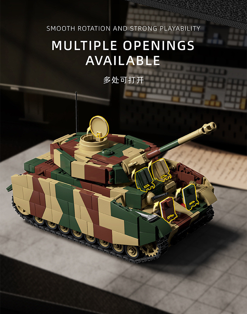 97030,Panzer IV H,Building Blocks,1:28 Panzer IV Tanks Toys Gifts for ...