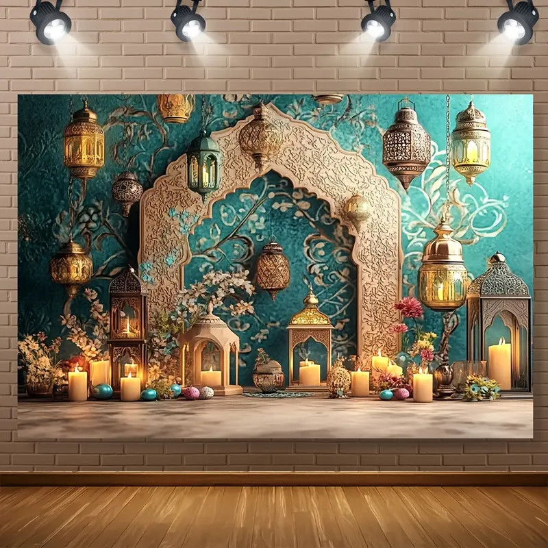 Hari Raya Decorations Banners Eid Mubarak Background Ramadan Backdrop ...