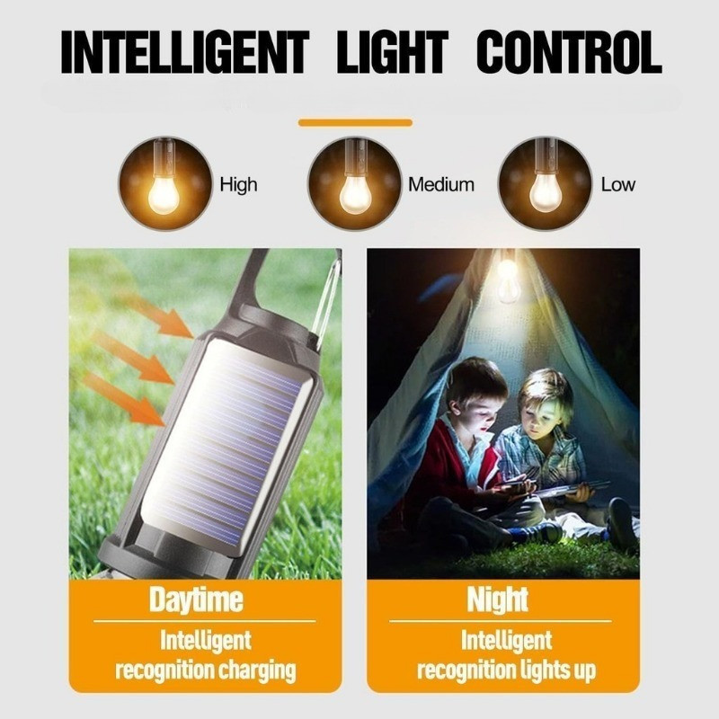 Solar Camping Light 3 Models Outdoor Waterproof Bulb LED Rechargeable ...