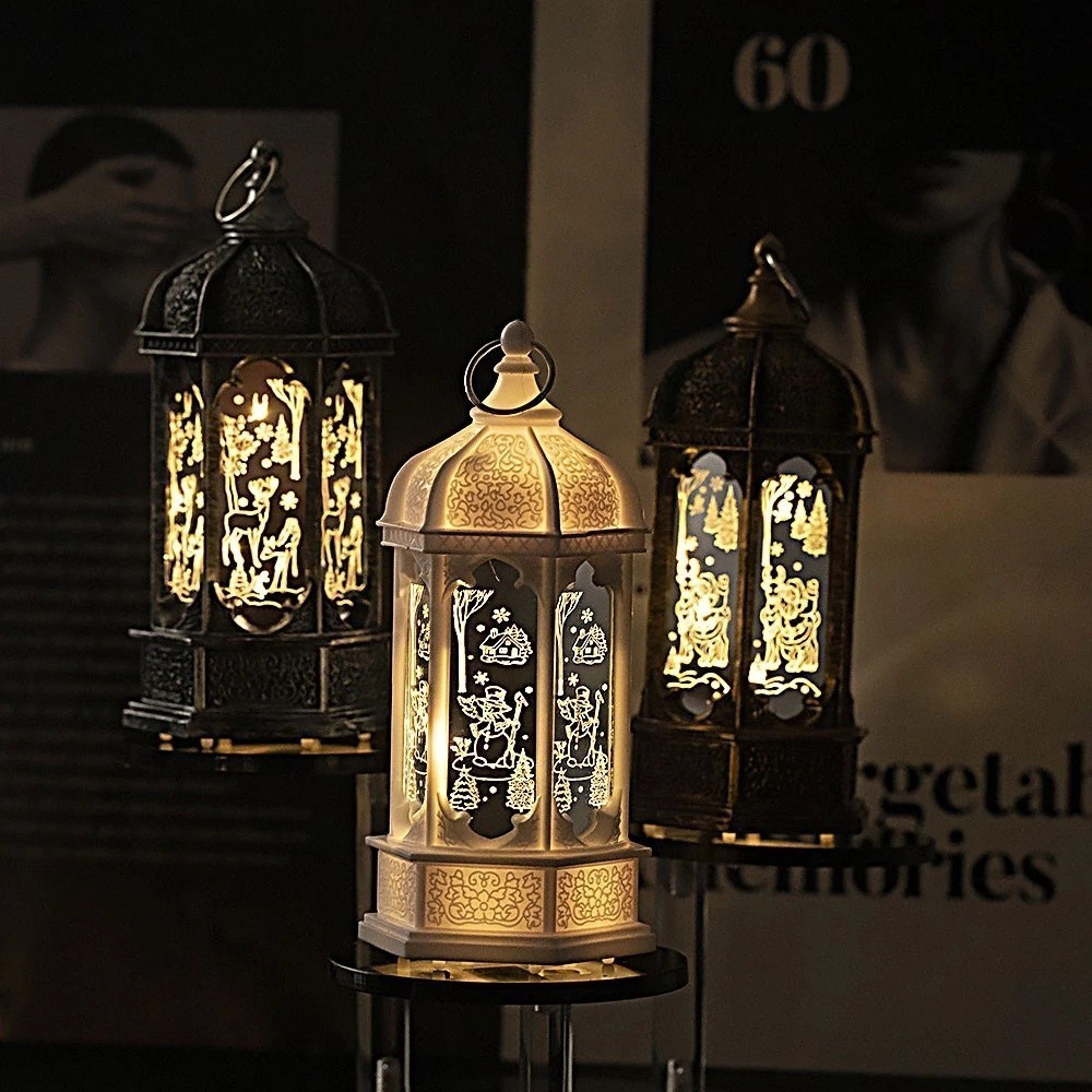 Eid Ramadan Candle Lamp Hari Raya Lampu LED Retro Night Light Ramadan ...