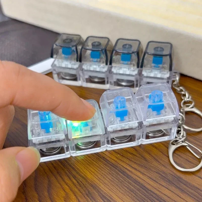 New 3/4/9 Keys Finger Keyboard Keycap Stress Relief Fidget Keychain ...