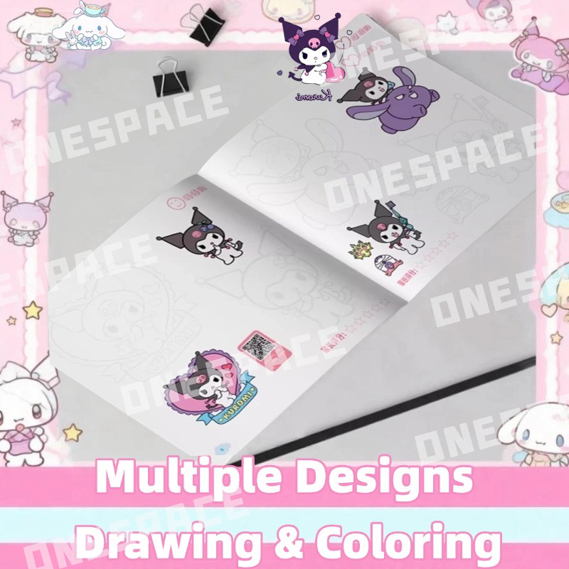Sanrio DIY Painting Book Kuromi Melody Tracing Sketch Coloring Drawing ...