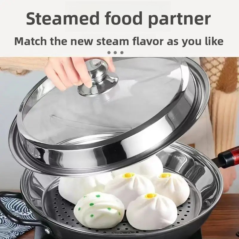 28/30/32/32CM Stainless Steel Steamer Pan Round Deepened Thickened ...
