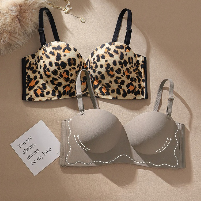 Leopard Print Strapless Bra - Soft Supportive Half Cup Design for Women ...