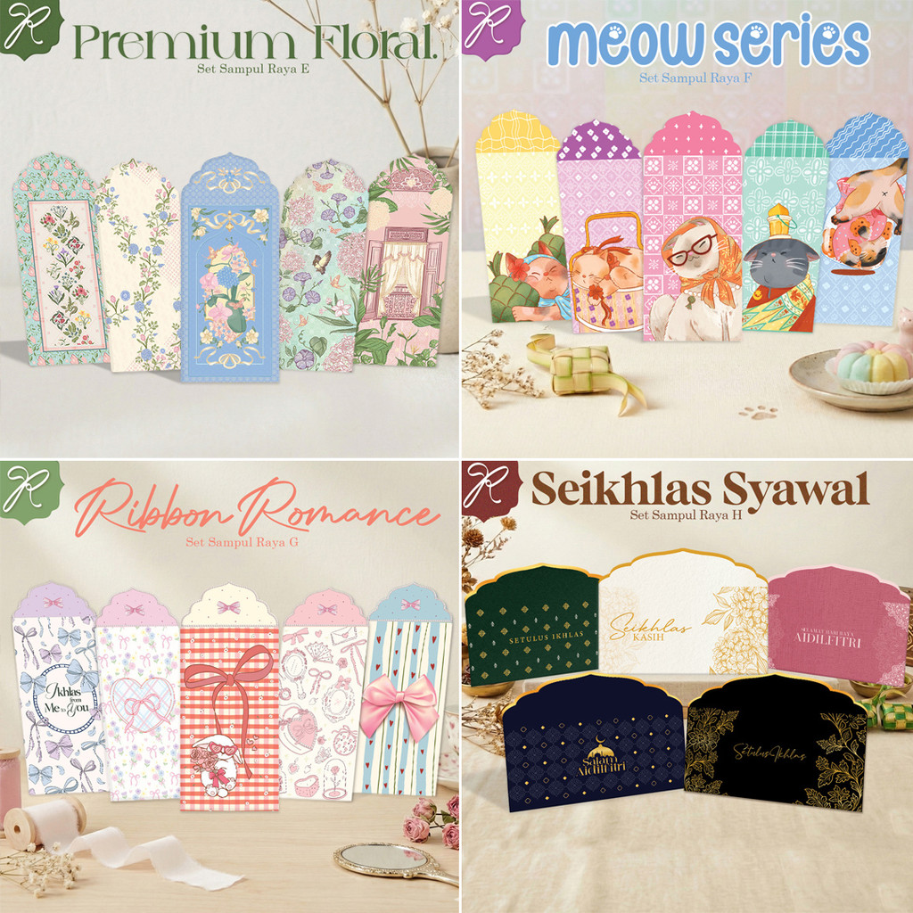 (2026 Combo Murah) Sampul Duit Raya Murah Combo Set Exclusive (50s/PKT ...