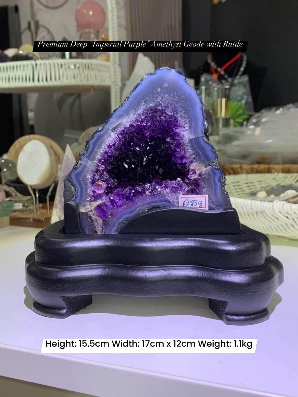 🇲🇾Johor seller 🦈 高品深美帝皇紫水晶洞｜钛晶共生 Premium ESP Geode “Imperial Purple ...