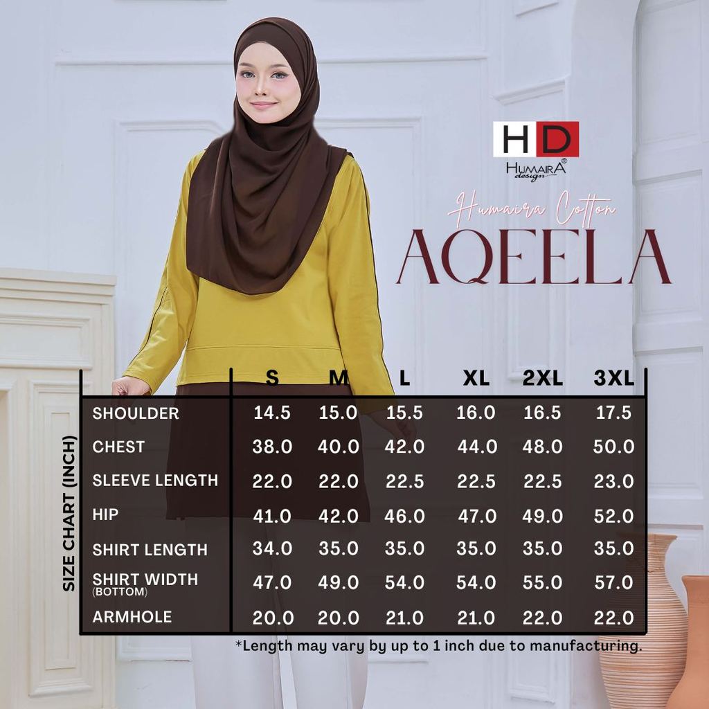 Aqeela (New Color) : T shirt Cotton Muslimah Humaira Design (Saiz S-3XL ...