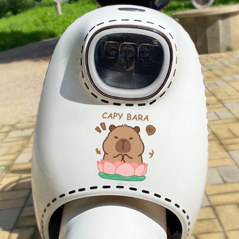 Kapibara Motorcycle Sticker Capybara Cute Cartoon Car Battery Car ...
