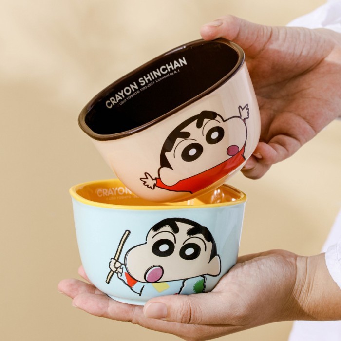 HOT!! Crayon Shin-chan Ceramic Rice Bowl Cute Children's Square Bowl ...