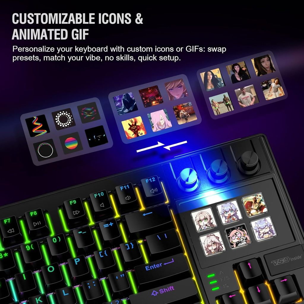 JOMAA K1 Pro Wired Macro Keyboard Full-Key Programmable On-Board Keypad ...